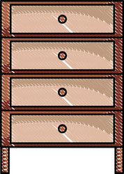 grated cabinet archive file document with drawer vector image