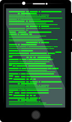 programming code on a smartphone screen vector image