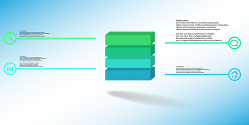 3d infographic template with embossed cube vector