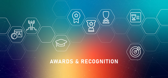 awards and recognition gradient header vector image