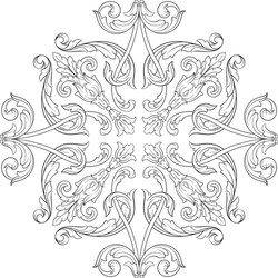 Baroque Floral Ornament Vector Image