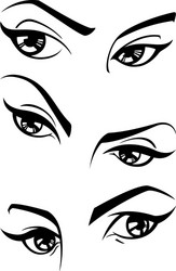 Female eyes set two Royalty Free Vector Image - VectorStock