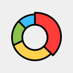 pie chart icon in filled line style for any vector image
