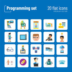 programming icon set vector image