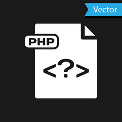 White php file document download button icon vector