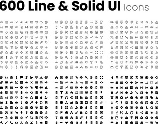 App & Web UI Icon Set vector image