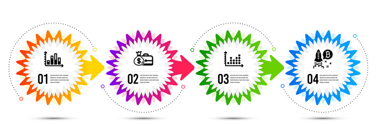 diagram graph salary and dot plot icons set vector image