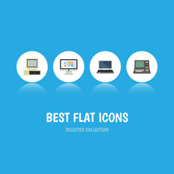 flat icon computer set of display technology vector image