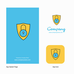 Protected company logo app icon and splash page vector