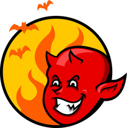 red devil boy badge Vector Image