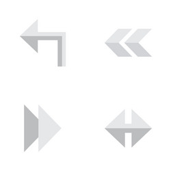 set of simple pointer icons vector image