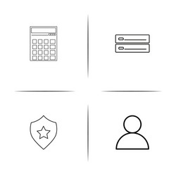 web and text simple linear icons set outlined vector image
