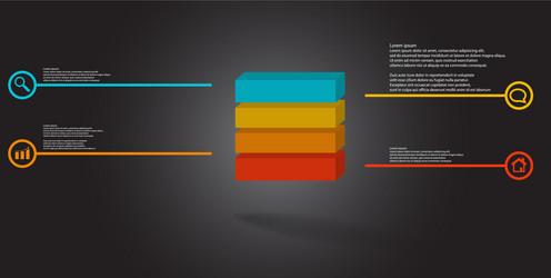 3d infographic template with embossed cube vector