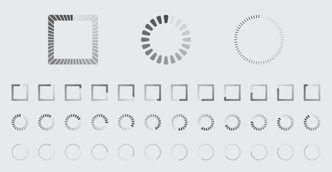 Circular loading buffering icons set vector