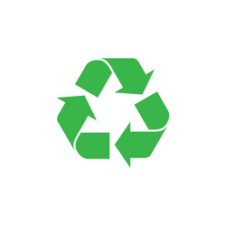 Green recycle icon in triangular style vector