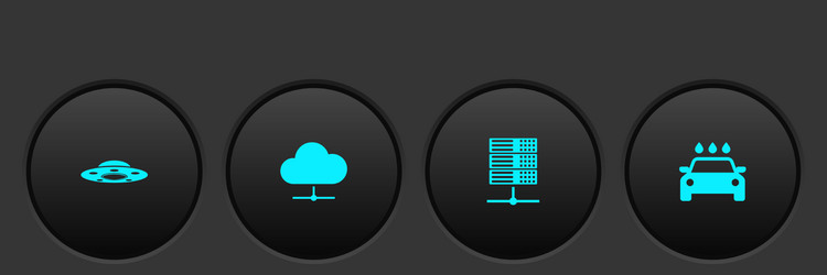 Set ufo flying spaceship network cloud connection vector