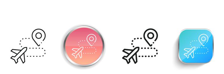 flight route icon thin linear regular and button vector image