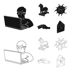hacker hacking system internet hackers vector image