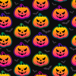 Happy halloween seamless pattern background set Vector Image