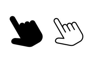 hand click icon set pointer cursor vector