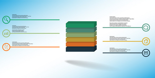 3d infographic template with embossed cube vector