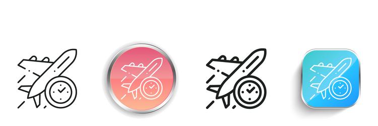 flight icon thin linear regular and button style vector image