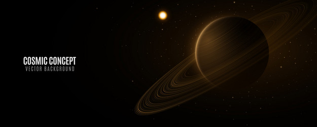 galaxy science background planet saturn with ring vector image