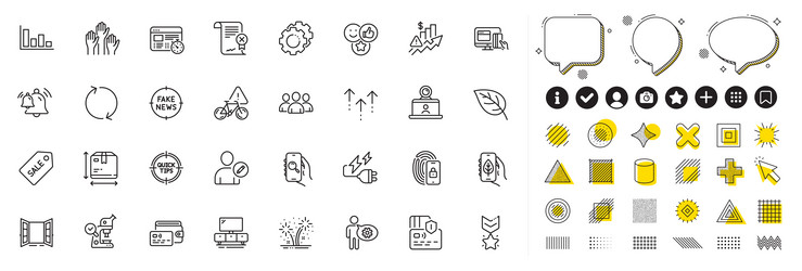 set of rise price lock and box size line icons vector image