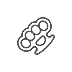 steel brass knuckles line outline icon vector