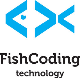 Fish coding logo vector