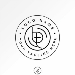 initial bt tb font line connected monogram vector image