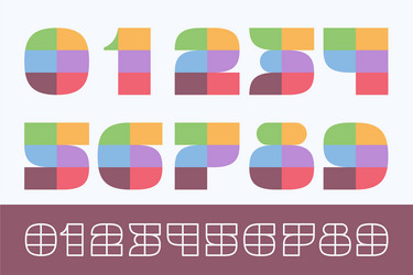 numbers set made pattern blocks with pretty vector image