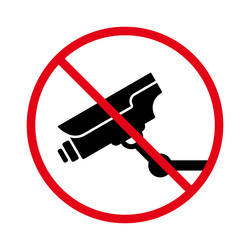 surveillance zone prohibit ban cctv black vector