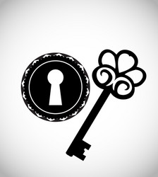 vintage keys and keyhole vector