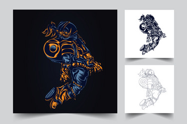 astronaut space artwork vector