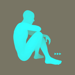 man in a thinker pose 3d model of business vector image