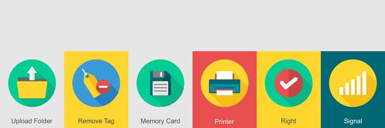 a set of 6 user interface icons as upload folder vector image
