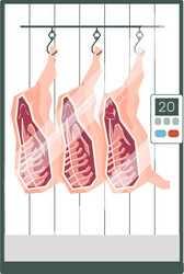 Hanging meat closet composition vector