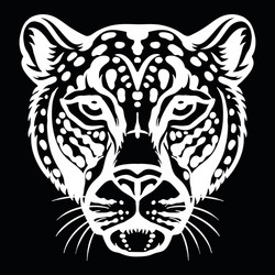 Vector leopard executed in the form of a tribal tattoo Stock