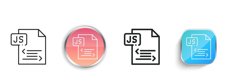 js icon thin linear regular and button style vector image