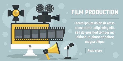 new film production concept banner flat style vector