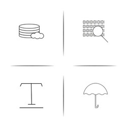 web and text simple linear icons set outlined vector image