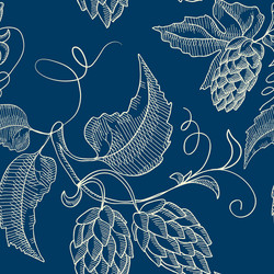 Hop beer seamless pattern background Royalty Free Vector