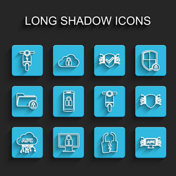 set line cloud api interface lock on monitor vector image