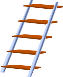 home ladder icon cartoon style vector