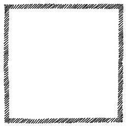 Scribble hatching along rim frame square hand vector