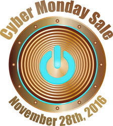 Cyber monday sale copper with blue vector