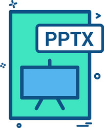 pptx file format icon design vector