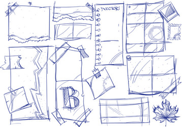set contour outline with the image of pieces vector image