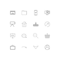 Web linear thin icons set outlined simple vector